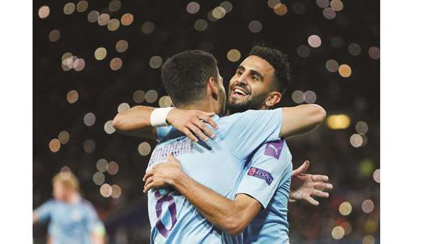 Riyad Mahrez scored one and created another as Manchester City strolled to a 3-0 win at Shakhtar Donetsk in the Champions League  on Wednesday. (Reuters)
