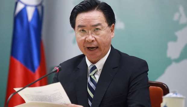 Taiwan Foreign Minister Joseph Wu speaks at a news conference announcing Taiwan's decision to terminate diplomatic ties with the Pacific island nation of Kiribati
