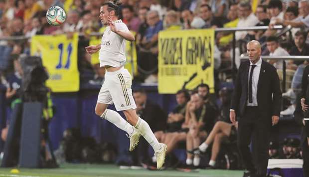 Real Madridu2019s Gareth Bale in action during their La Liga match against Villarreal at the La Ceramica Stadium in Vila-real, Spain, on Sunday. (Reuters)