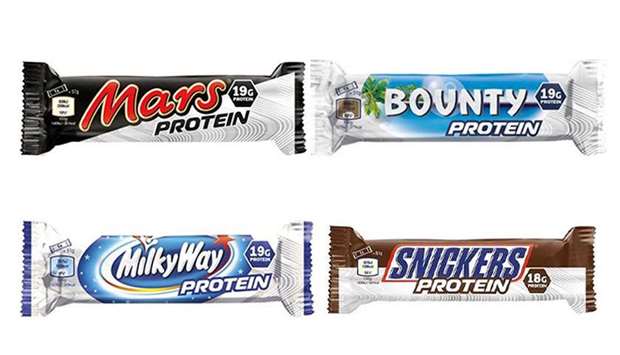 Mars, Bounty, Snickers and Milky Way protein chocolate bars
