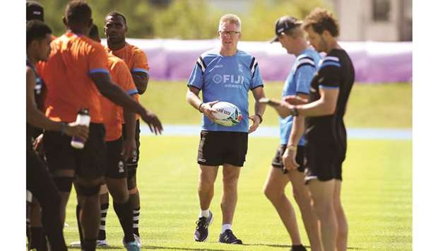 Fiji head coach John McKee during their training session at the Miyako Sports Park, Miyako, Japan, yesterday. (Reuters)