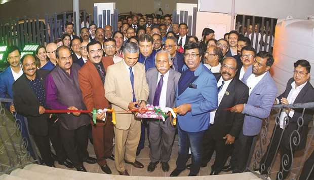 P Kumaran cutting the ribbon at the inauguration of the IICC premises.