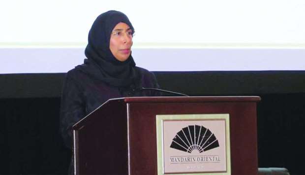 HE the Minister of Public Health Dr Hanan Mohamed al-Kuwari speaking at the AAHC annual meeting in Miami, Florida.