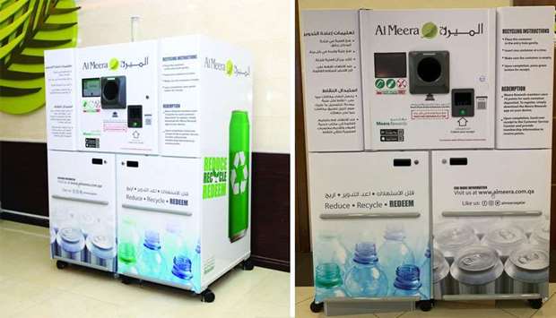 Recycling machine at an Al Meera store.
