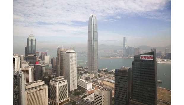 Commercial buildings in the central district of Hong Kong, China. Executives from the biggest US financial firms, including JPMorgan Chase & Co and Goldman Sachs, met with top regulators in Beijing in a sign that the trade war with the US has done little to derail Chinau2019s opening of its $43tn financial system.