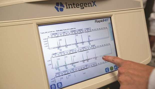 THE DEVICE: A DNA readout on a Thermo Fisher RapidHIT 200 Rapid DNA machine in Santa Ana.