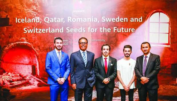 Some of the members of the delegation during their trip to Huawei's headquarters