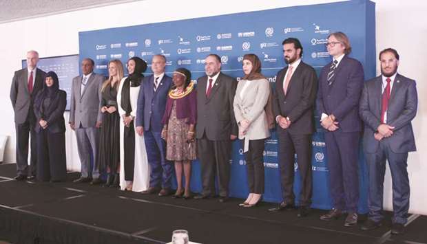 Dignitaries at the Qatar Charity event at UN headquarters in New York.