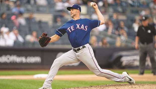 Texas Rangers pitcher Mike Minor delivers a pitch during the fifth inning against the New York Yankees at the Yankee Stadium. PICTURE: USA TODAY Sports