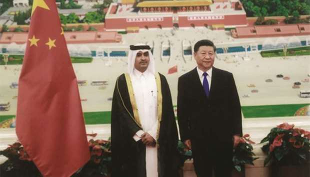Chinese President Xi Jinping along with Mohamed bin Abdullah al-Dehaimi.