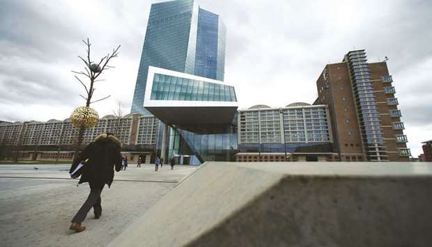 The European Central Bank headquarters building in Frankfurt. The heads of the German and Dutch central banks, as well as an ECB executive board member, said they see no compelling need to resume bond purchases, and the Austrian governor said heu2019ll probably be critical of more easing.