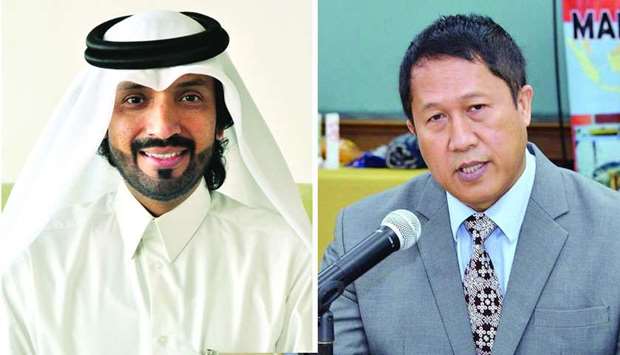 Qatar-Indonesia Business Council president Farhan al-Sayed and Hendra Hartono Turman