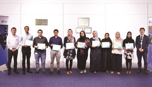 A group of students who completed the Summer Internship Programme organised by Chiyoda Almana Engineering.