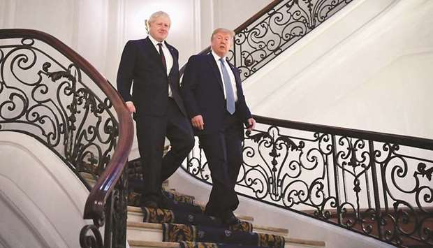 British Prime Minister Boris Johnson meets US President Donald Trump for bilateral talks during the G7 summit in Biarritz, France on August 25.