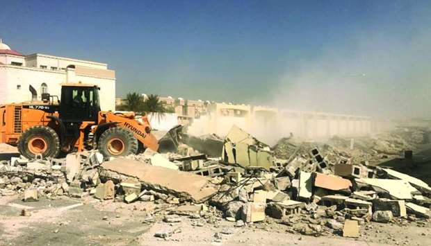 Removal of encroachments in Al Wakrah.