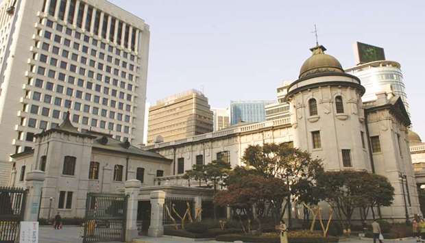The Bank of Korea headquarters in Seoul. The bond sales next year will increase expectations for the BoK, which has refrained from massive debt purchases embarked on by peers, to step up measures to prevent bond yields from surging.