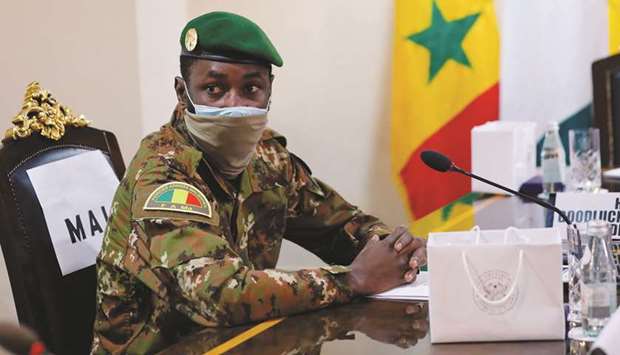 Colonel Assimi Goita, leader of Malian military junta, attends the Economic Community of West African States (ECOWAS) consultative meeting in Peduase, Ghana, yesterday.