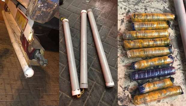 The casings were hidden inside the rear guard rail of a truck; The tube-shaped casings in which the hashish was concealed; Nine packages of the narcotic substance were found inside the casings, weighing a total of 8.4kg.