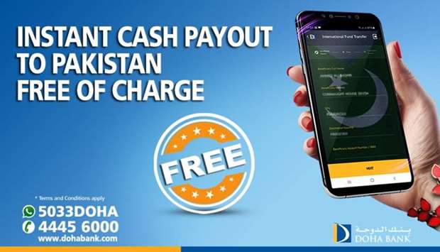 Under Pakistan Remittance Initiative, Doha Banku2019s Pakistani customers will enjoy free-of-charge service on remittances valued over $100 to Pakistan