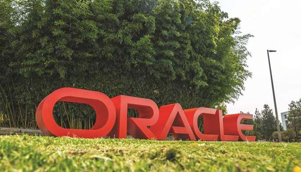 Signage is displayed outside the Oracle Corp headquarters campus in Redwood City, California. Oracleu2019s deal to attain a 12.5% stake in TikTok Global and provide computing services to the video-sharing app furthers the software makeru2019s years-long plan to become a cloud computing heavyweight.