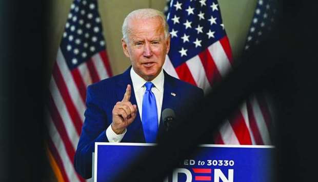 Joe Biden speaks at the National Constitution Center in Philadelphia, Sunday