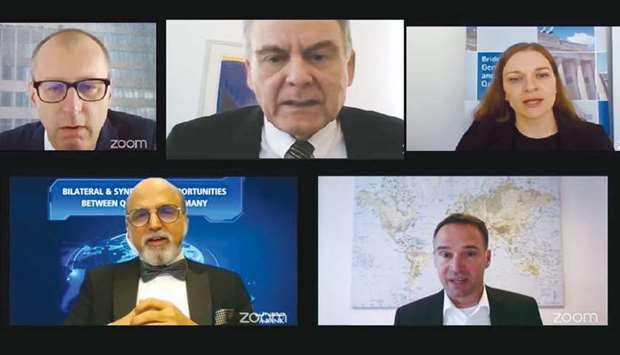 Panellists at the Doha Bank webinar on synergistic relations between Qatar and Germany.
