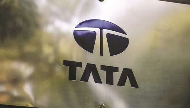 Signage for Tata Consultancy Services is displayed outside the companyu2019s headquarters in Mumbai.