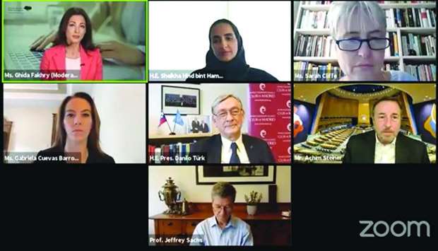 HE Sheikha Hind bint Hamad al-Thani along with other panellists.