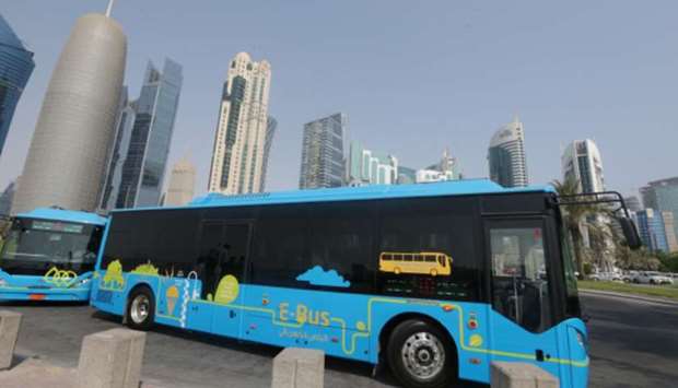 An electric bus in Qatar (File picture).