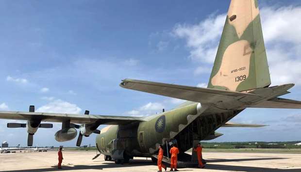 A C-130 transport aircraft is seen at Makung Air Force Base in Taiwan's offshore island of Penghu on September 22.