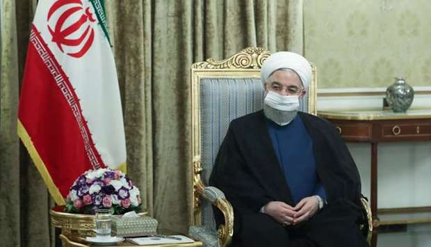 President Hassan Rouhani during his meeting with Iraqi Foreign Minister Fouad Hussein (unseen) in the capital Tehran. AFP/HO/IRANIAN PRESIDENCY