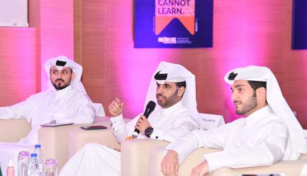 QDB CEO Abdulaziz bin Nasser al-Khalifa (centre) with other members of the panel.