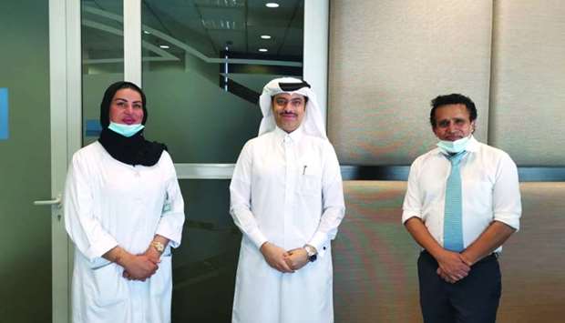 Dr Fatma Alkuwari, Sheikh Dr Mohamed bin Hamad al-Thani and Dr Mani Chandran