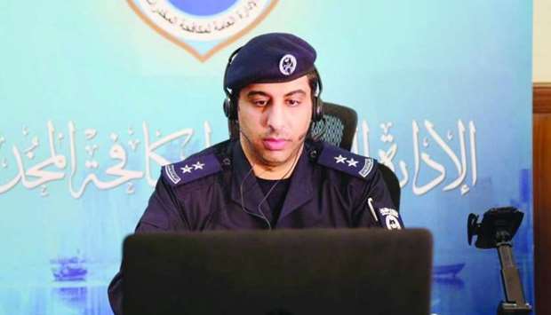 Lieutenant Abdullah Qasim addressing the virtual seminar