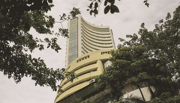 The Bombay Stock Exchange building in Mumbai. The S&P BSE Sensex advanced 1.6% yesterday.