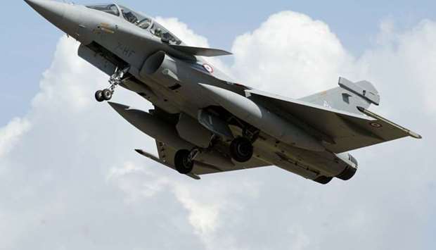 Rafale fighter from Saint-Dizier air base 113 takes off with Defense Minister Michu00e8le Alliot-Marie on board, during a rehearsal of the Air Force Rafales before the July 14 parade. File photo: July 11, 2006