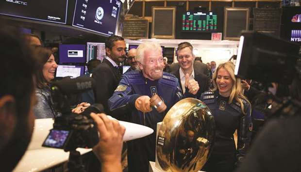 Richard Branson, founder of Virgin Group, rings a ceremonial bell during Virgin Galactic Holdingsu2019 initial public offering on the floor of the New York Stock Exchange (file).