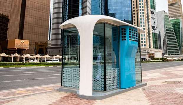 The bus shelters are coming up around Doha Metro stations