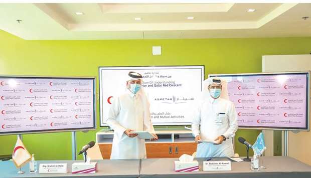 The MoU was signed by engineer Ibrahim Abdullah al-Maliki and Dr Abdul-Aziz Jaham al-Kuwari.