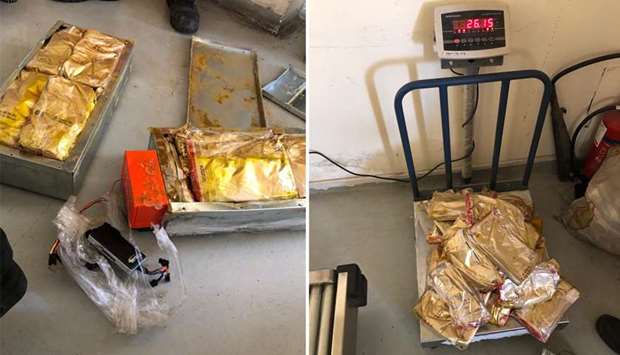26.15kg hashish seized at Ruwais Portrnrn