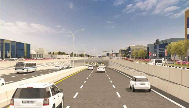The development work will include the construction of a tunnel with three lanes in each direction to reduce congestion for those coming from D-Ring Road in the direction of Doha Expressway and 22 February Street.