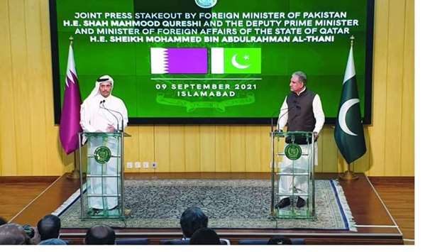 HE the Deputy Prime Minister and Minister of Foreign Affairs Sheikh Mohamed bin Abdulrahman al-Thani underlined the strength of bilateral relations between Qatar and Pakistan, pointing out that the two countries have a common vision for a stable and prosperous Afghanistan as soon as possible.