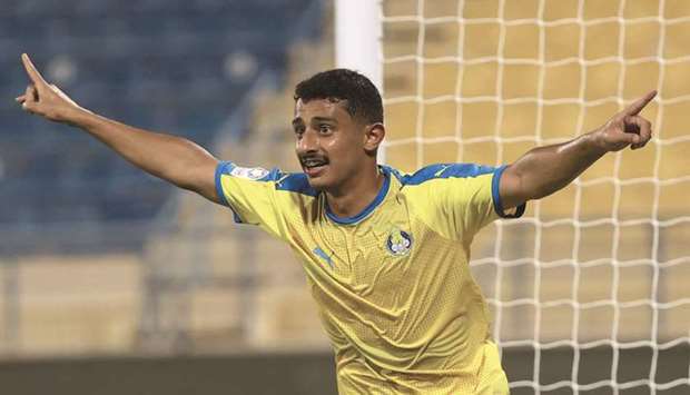 Al Gharafau2019s Ahmed al-Janehi scored the first goal of the new QNB Stars League season during the match against Al Shamal yesterday.