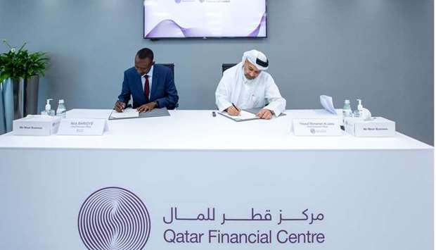 The MoU was signed last week by Yousuf Mohamed al-Jaida, chief executive, QFC, and Nick Barigye, chief executive, RFL