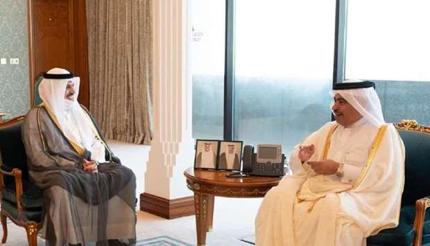 HE the Minister of Commerce and Industry and Acting Minister of Finance Ali bin Ahmed al-Kuwari meets with the Governor of the Central Bank of Kuwait (CBK) Dr. Mohammad Yousef al-Hashel