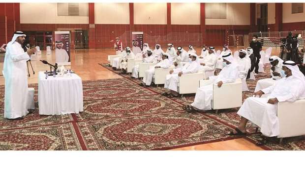 Fahad al-Naemi, a candidate, holding a campaign meeting at Al Shamal Sports Club. PICTURE: Shemeer Rasheed