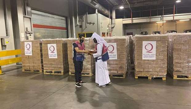 The shipment contained 20 tons of food aid