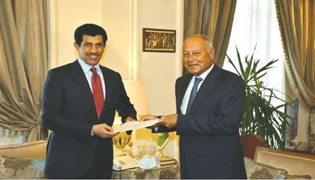 The Secretary-General of the League of Arab States, Ahmed Aboul Gheit, received in Cairo Wednesday the credentials of Salem bin Mubarak bin Shafi al-Shafi as Qatar's permanent representative to the Arab League.