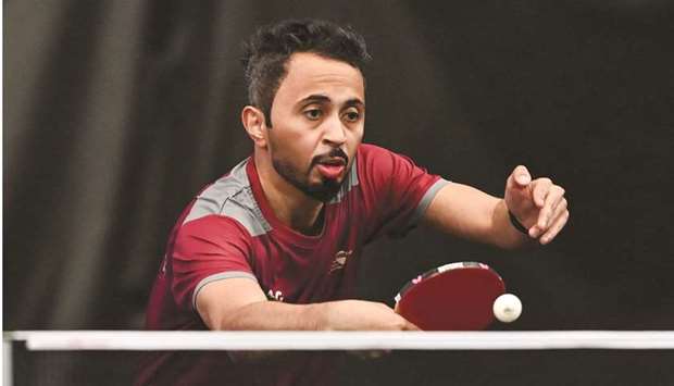 Qatar's Ahmed Khalil al-Mohannadi lost to South Korea's Lim Jonghoon during WTT Star Contender Doha 2021 at the Lusail Sports Arena.