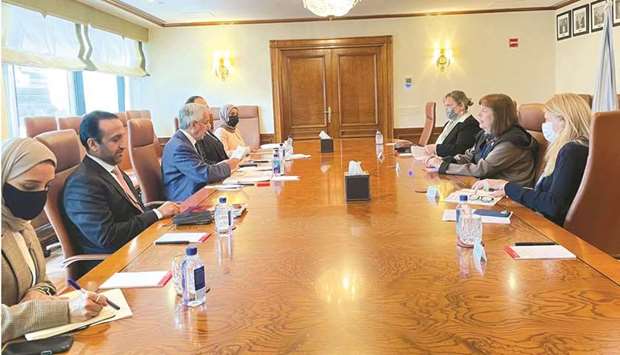 On the sidelines of the 76th session of the UN General Assembly in New York, HE the Minister of State for Foreign Affairs Sultan bin Saad al-Muraikhi met officials on the sidelines of UN General Assembly